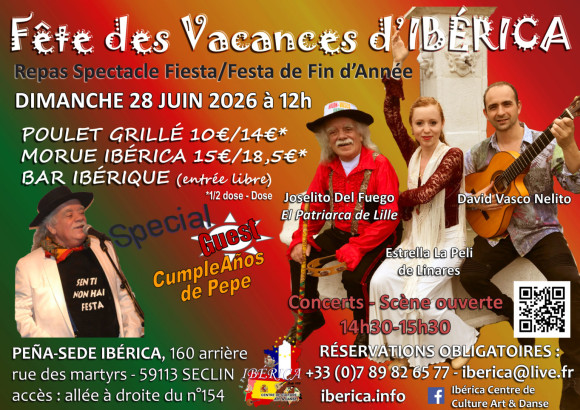Fête de fin d'année Repas Spectacle Espagnol Flamenco Gypsy Ibérica Seclin Lille Hauts de France