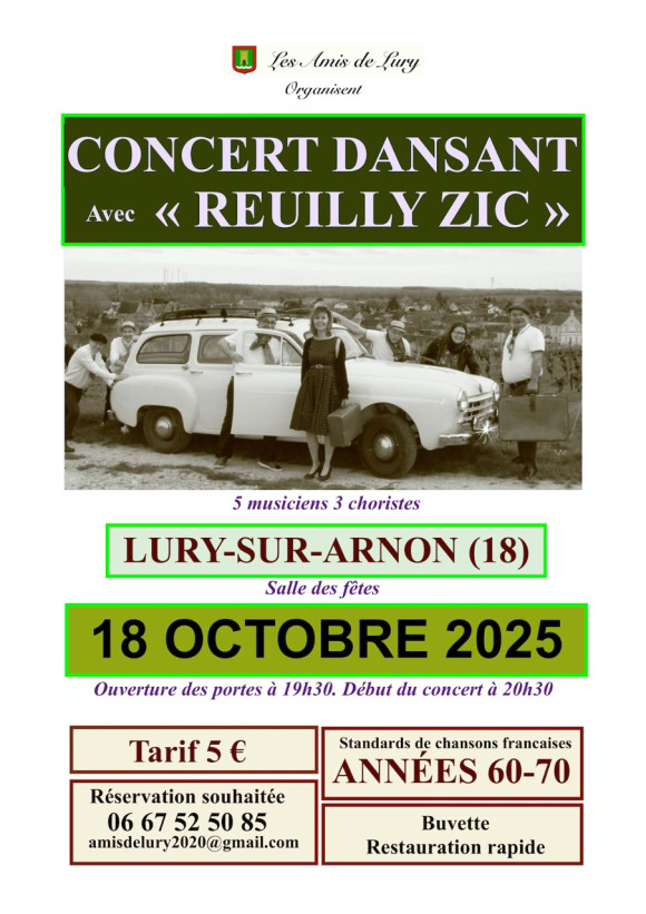 Concert dansant avec «REUILLY ZIC»