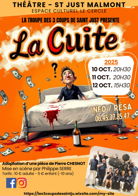 Théâtre "La Cuite" à Saint-Just-Malmont 10, 11 & 12 octobre