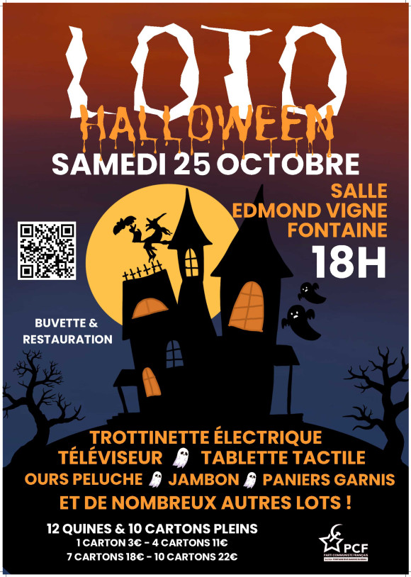LOTO Spécial Halloween le 25 Octobre 2025 à FONTAINE (38600)