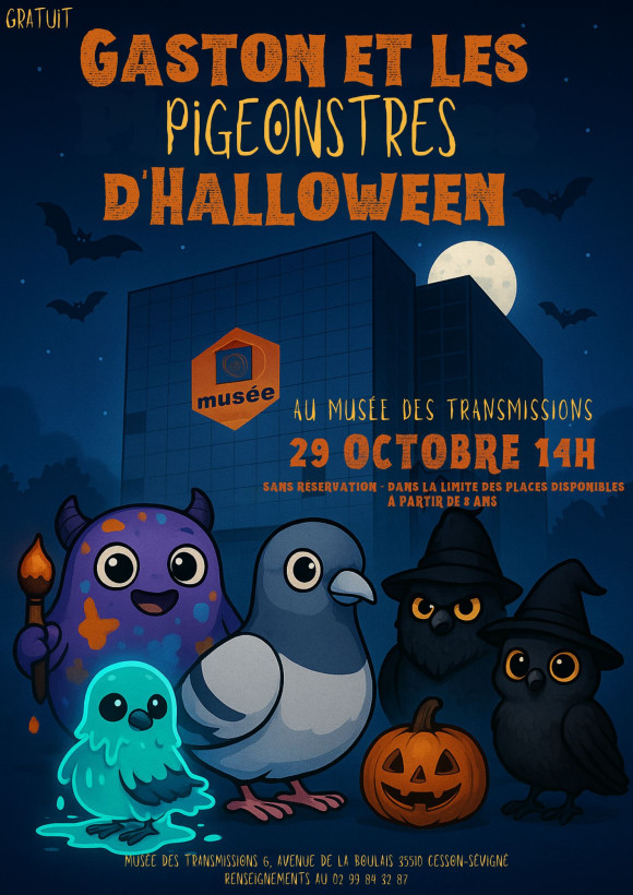 Halloween au musée des Transmissions avec Gaston le pigeon
