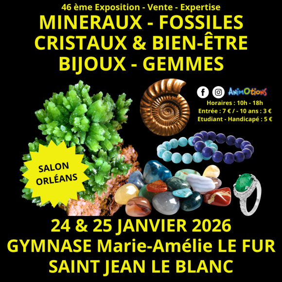 46ème Salon Minéraux Fossiles Gemmes Météorites Cristaux & Bien-Être et Bijoux de Créateurs