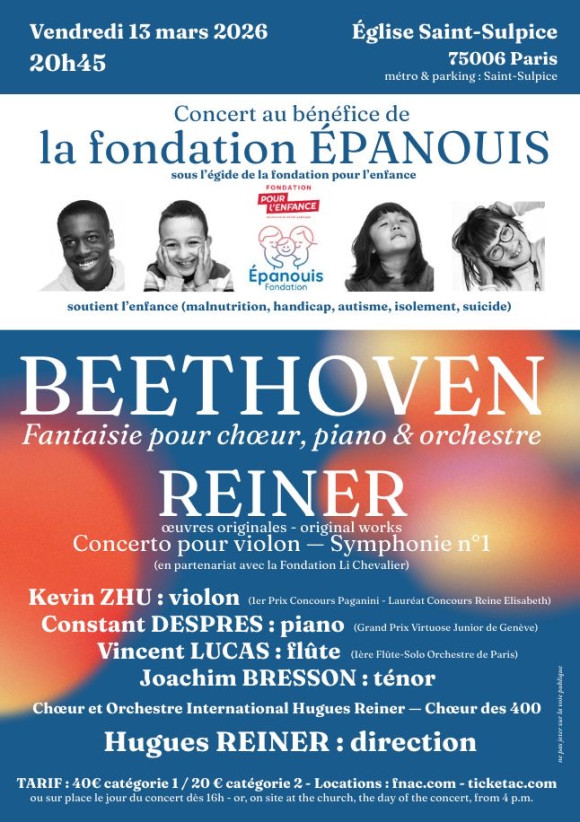 Concert au b&eacute;n&eacute;fice de la Fondation &Eacute;panouis &agrave; l&rsquo;&Eacute;glise Saint Sulpice