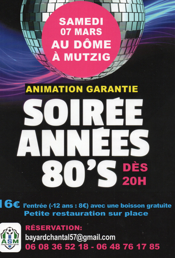 Soir&eacute;e ANNEES 80 