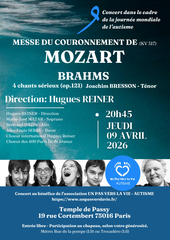 Messe du Couronnement de Mozart dans le cadre de la journée mondiale de l'Autisme.