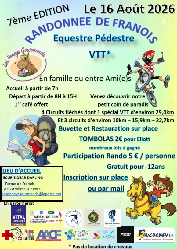 Randonnée de Franois Pédestre, Equestre, Vtt